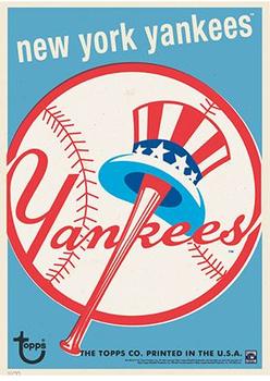 2014 Topps Throwback Team Logo Collection Baseball Wall Art #14 New York Yankees Front