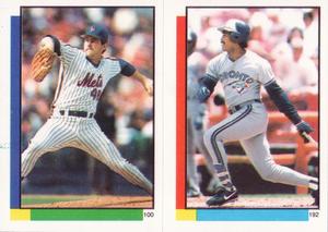 1990 Topps Stickers #100 / 192 Randy Myers / George Bell Front