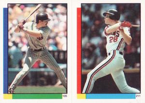 1990 Topps Stickers #105 / 211 Chris James / Cory Snyder Front