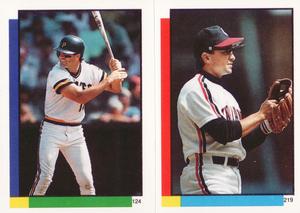 1990 Topps Stickers #124 / 219 Andy Van Slyke / Brook Jacoby Front