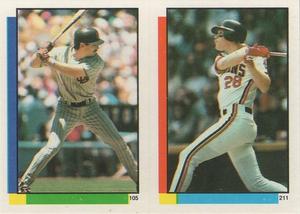 1990 Topps Stickers #105 / 211 Chris James / Cory Snyder Front