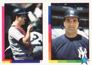 1990 Topps Stickers #1 / 321 Rick Cerone / Bob Geren Front