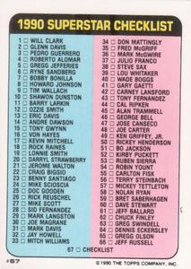 1990 Topps Stickers #50 / 274 Jerome Walton / Danny Tartabull Back