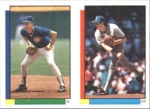 1990 Topps Stickers #56 / 228 Mark Grace / Mike Schooler Front
