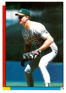 1990 Topps Stickers #176 Mark McGwire Front