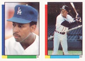 1990 Topps Stickers #66 / 283 Willie Randolph / Gary Pettis Front