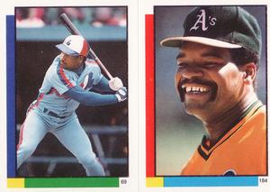 1990 Topps Stickers #69 / 184 Rock Raines / Dave Henderson Front