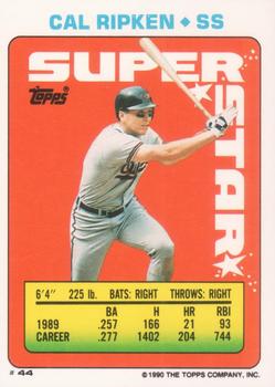 1990 Topps Stickers - Super Star Backs #44 Cal Ripken Front