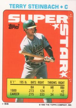 1990 Topps Stickers - Super Star Backs #56 Terry Steinbach Front