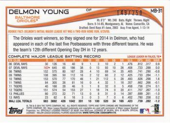 2014 Topps Chrome Update - Gold #MB-31 Delmon Young Back