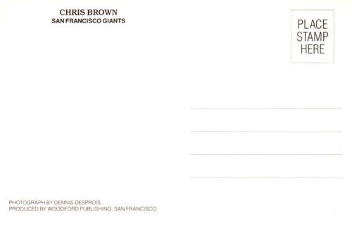 1987 San Francisco Giants Postcards #NNO Chris Brown Back