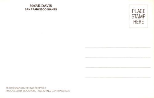 1987 San Francisco Giants Postcards #NNO Mark Davis Back