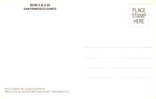 1987 San Francisco Giants Postcards #NNO Bob Lillis Back