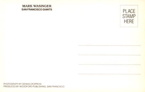 1987 San Francisco Giants Postcards #NNO Mark Wasinger Back