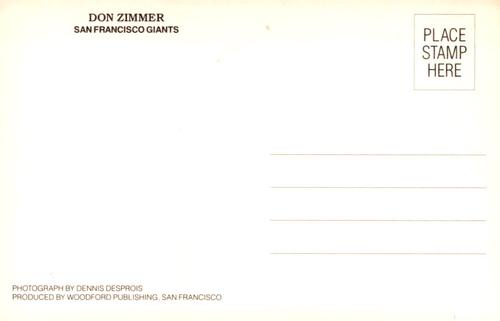 1987 San Francisco Giants Postcards #NNO Don Zimmer Back