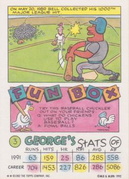 1992 Topps Kids #3 George Bell Back