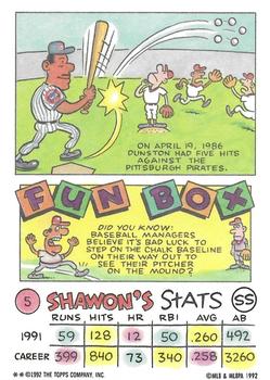 1992 Topps Kids #5 Shawon Dunston Back