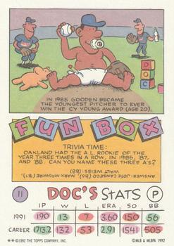 1992 Topps Kids #11 Doc Gooden Back