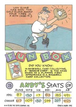 1992 Topps Kids #23 Andy Van Slyke Back
