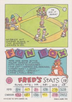 1992 Topps Kids #55 Fred McGriff Back