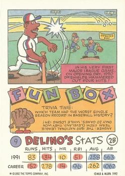 1992 Topps Kids #9 Delino DeShields Back