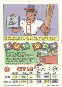 1992 Topps Kids #35 Otis Nixon Back