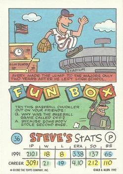 1992 Topps Kids #36 Steve Avery Back