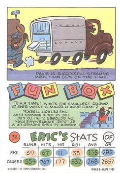 1992 Topps Kids #38 Eric Davis Back