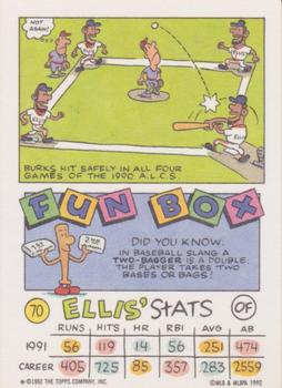 1992 Topps Kids #70 Ellis Burks Back