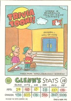 1992 Topps Kids #65 Glenn Davis Back