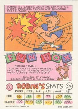 1992 Topps Kids #80 Robin Yount Back