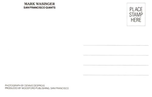 1988 San Francisco Giants Postcards #NNO Mark Wasinger Back
