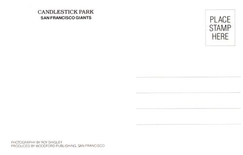 1988 San Francisco Giants Postcards #NNO Candlestick Park Back