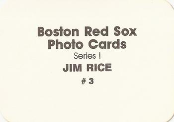 1986 Boston Red Sox Photo Cards (unlicensed) #3 Jim Rice Back