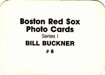 1986 Boston Red Sox Photo Cards (unlicensed) #6 Bill Buckner Back