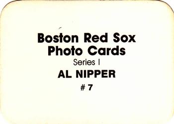 1986 Boston Red Sox Photo Cards (unlicensed) #7 Al Nipper Back