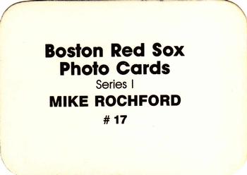 1986 Boston Red Sox Photo Cards (unlicensed) #17 Mike Rochford Back