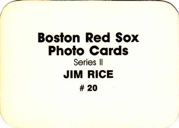1986 Boston Red Sox Photo Cards (unlicensed) #20 Jim Rice Back