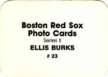 1986 Boston Red Sox Photo Cards (unlicensed) #23 Ellis Burks Back