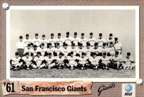 1992 AT&T San Francisco Giants Postcards #NNO 1961 Team Photo Front