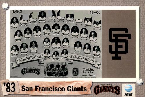 1992 AT&T San Francisco Giants Postcards #NNO 1983 Team Photo Front