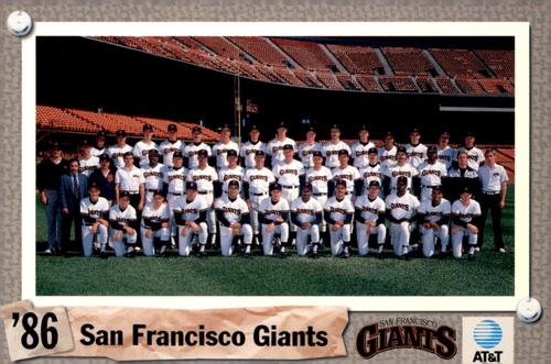 1992 AT&T San Francisco Giants Postcards #NNO 1986 Team Photo Front