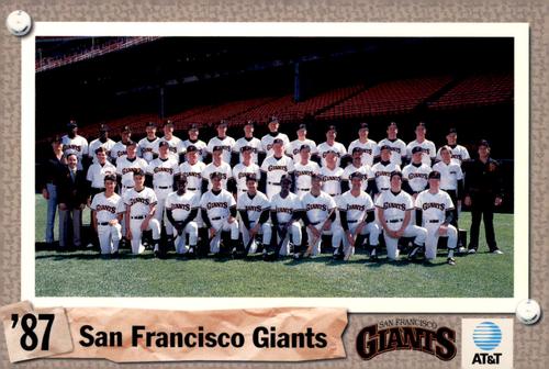 1992 AT&T San Francisco Giants Postcards #NNO 1987 Team Photo Front