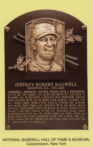 1965-22 Cooperstown Plaque Postcards #NNO Jeff Bagwell Front