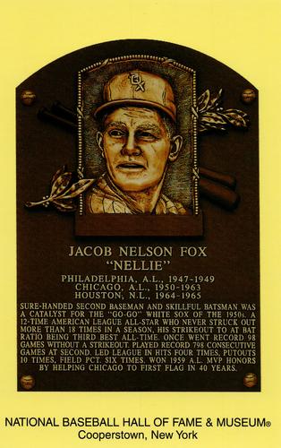 1965-22 Cooperstown Plaque Postcards #NNO Nellie Fox Front