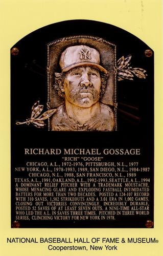 1965-22 Cooperstown Plaque Postcards #NNO Goose Gossage Front