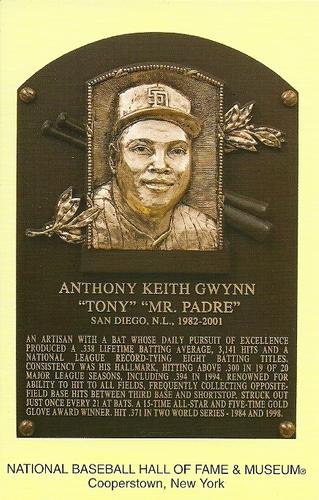 1965-22 Cooperstown Plaque Postcards #NNO Tony Gwynn Front