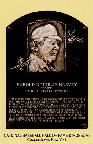 1965-22 Cooperstown Plaque Postcards #NNO Doug Harvey Front