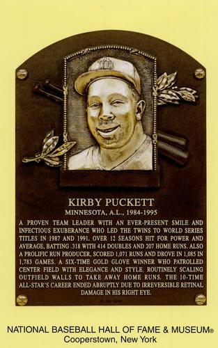 1965-22 Cooperstown Plaque Postcards #NNO Kirby Puckett Front