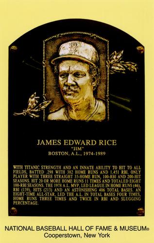1965-22 Cooperstown Plaque Postcards #NNO Jim Rice Front